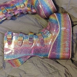 Rainbow Platform Boots